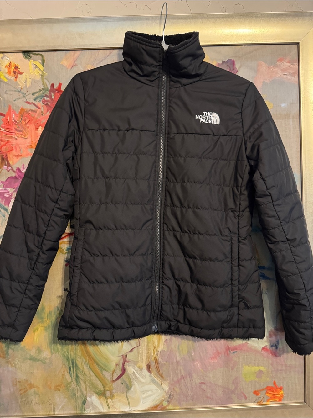 The North Face Black Quilted Puffer reversible Jacket